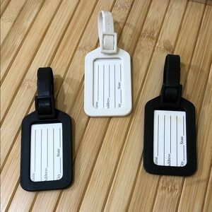 Black and White Set of three Luggage Tags Trio. NWOT